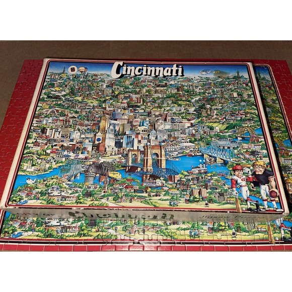 1984 Cincinnati Jigsaw Puzzle 504 Tripl-Thick Interlocking Pieces Made By Archer - Picture 3 of 7
